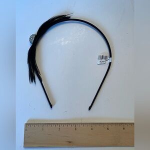 Ann Taylor black feathers and crystal headband